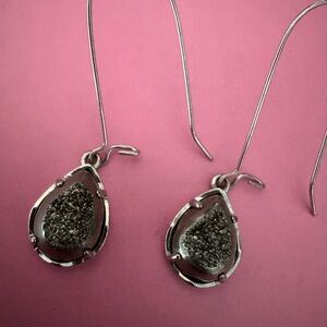 Kendra Scott Gunmetal and Silver Drop Earrings